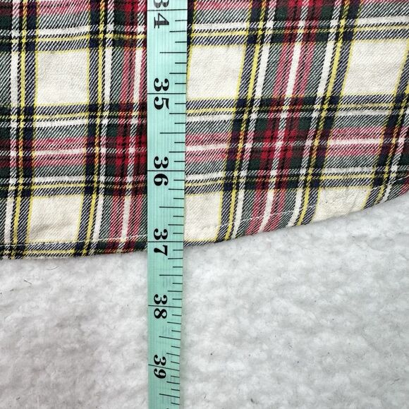 Soft Surroundings Plaid Ruffle Tunic Top Large 100% Cotton Button Front - Picture 12 of 13